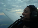 Motorglider student soaring with Catalina Island