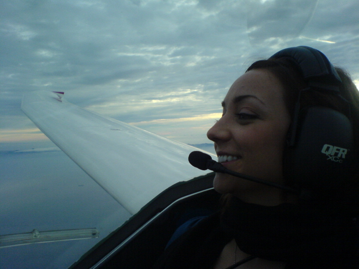 Motorglider student soaring with Catalina Island