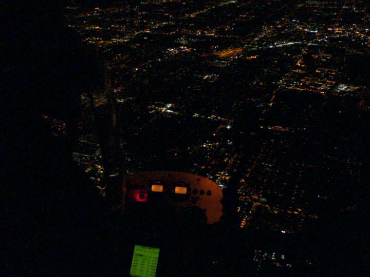 Over Los Angeles at night!